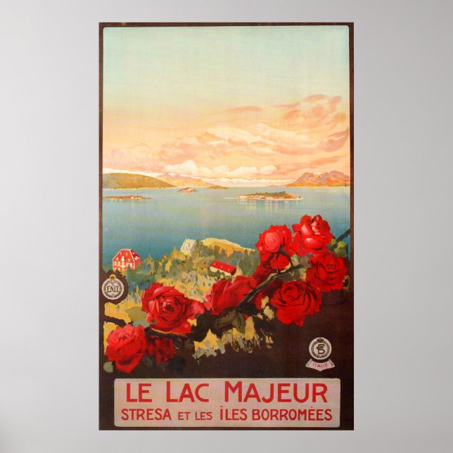 Lake Maggiore, Italy Vintage Travel Poster (Vorne)