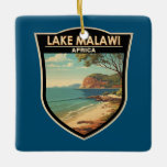 Lake Malawi Africa Travel Art Vintag Keramikornament<br><div class="desc">Malawi See Vektorgrafik Design. Der Malawi-See,  auch bekannt als Nyasa-See in Tansania und der Lago Niassa in Mosambik,  ist ein afrikanischer Großer See.</div>