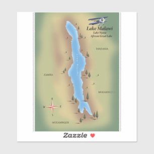 Lake Malawi, Reiseplakatdruck Aufkleber