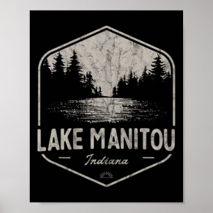 Lake Manitou Indiana Outdoor-Vintage Poster