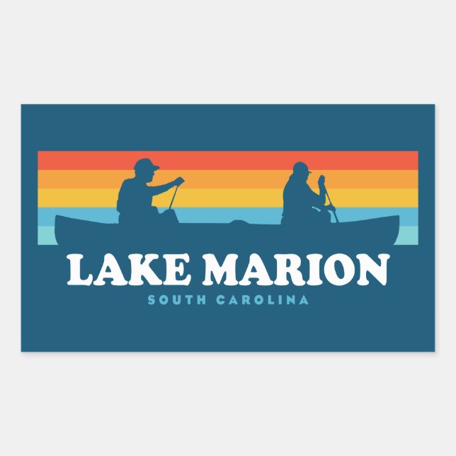 Lake Marion South Carolina Canoe Rechteckiger Aufkleber (Vorderseite)