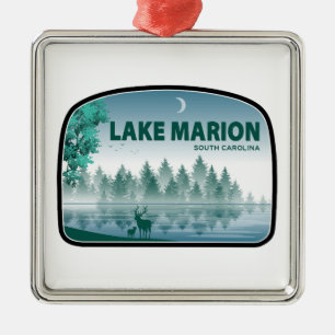 Lake Marion South Carolina Deer Ornament Aus Metall