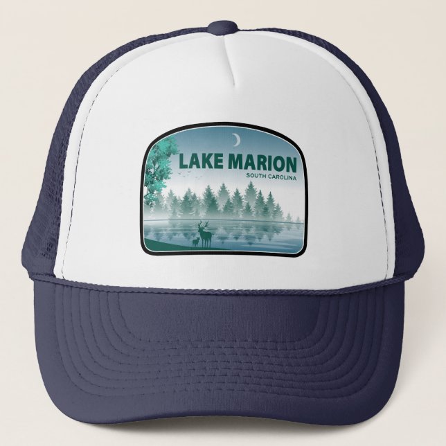 Lake Marion South Carolina Deer Truckerkappe (Vorderseite)