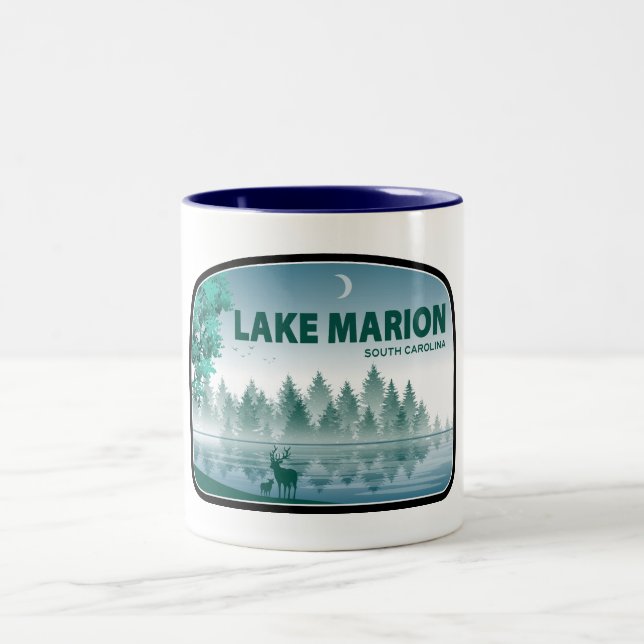 Lake Marion South Carolina Deer Zweifarbige Tasse (Mittel)