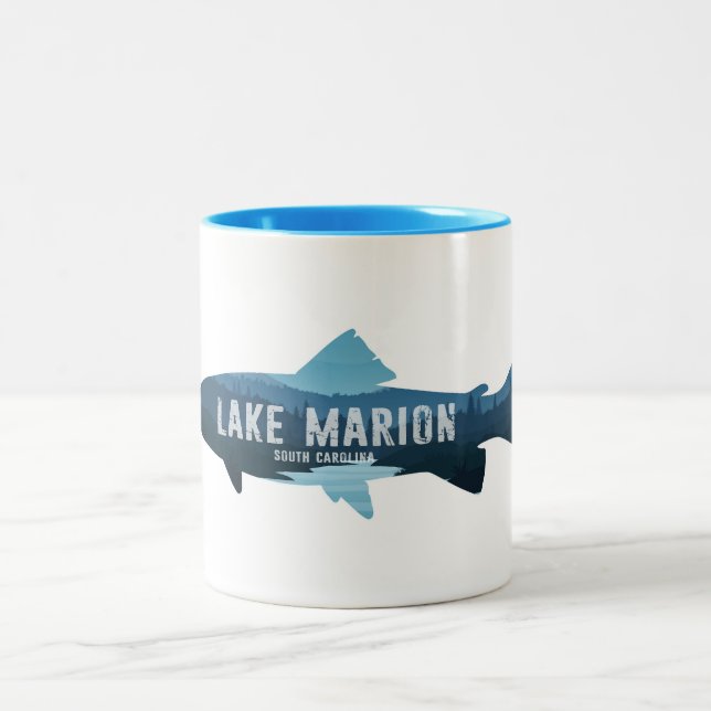 Lake Marion South Carolina Fisch Zweifarbige Tasse (Mittel)
