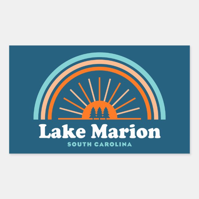 Lake Marion South Carolina Rainbow Rechteckiger Aufkleber (Vorderseite)
