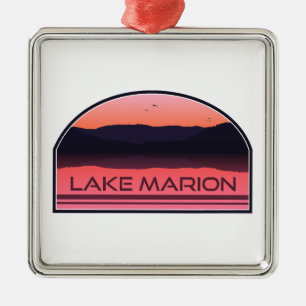 Lake Marion South Carolina Red Sunrise Ornament Aus Metall