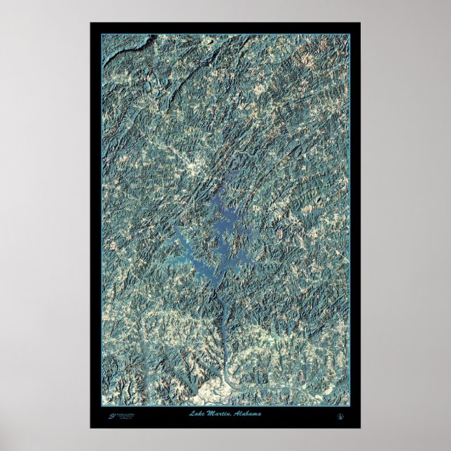 Lake Martin, Alabama satellite print poster photo  (Vorne)