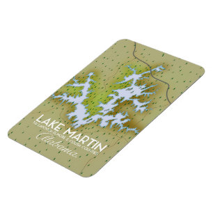 Lake Martin Alabama Travel Plakatkarte. Magnet