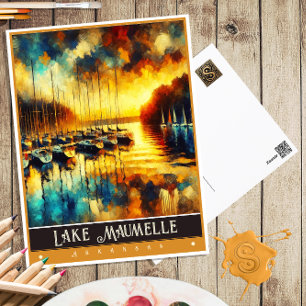 Lake Maumelle, Arkansas Vintage-Gemälde Postkarte