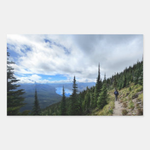 Lake McDonald aus Mt Brown - Glacier National Park Rechteckiger Aufkleber