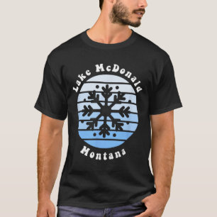 Lake Mcdonald Montana Schneeflocke Weihnachten Win T-Shirt