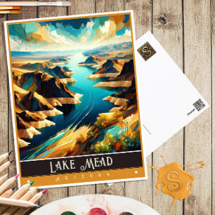 Lake Mead, Alaska   Vintage Gemälde Postkarte