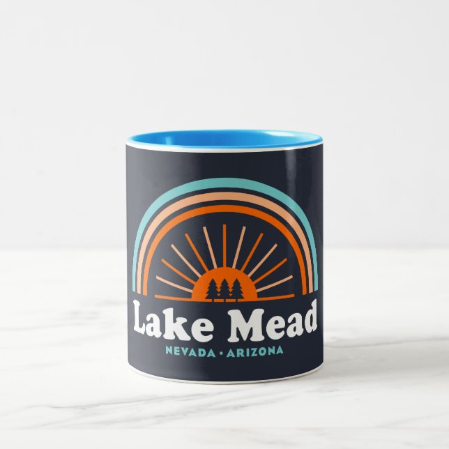 Lake Mead Nevada Arizona Rainbow Zweifarbige Tasse (Mittel)