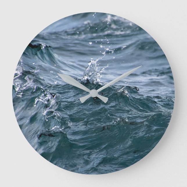 Lake Michigan Blue Water Große Wanduhr (Vorderseite)