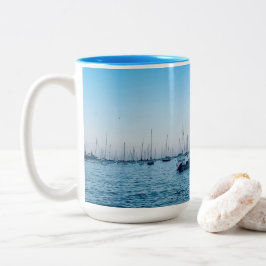 Lake Michigan Boats Foto Zweifarbige Tasse