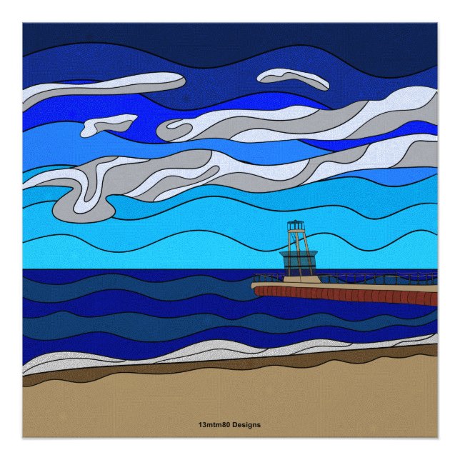 Lake Michigan - Foto Print 24"x24" (Vorne)