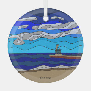 Lake Michigan - Glas-Ornament (Kreis) Ornament Aus Glas