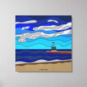 Lake Michigan - Leinwanddruck (60cm x 60cm)