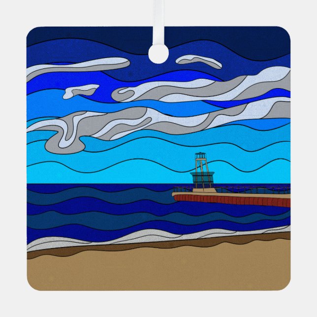 Lake Michigan - Metal Ornament (Platz) (Vorderseite)