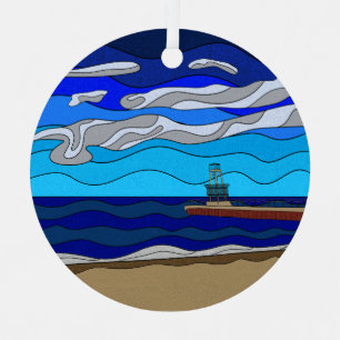 Lake Michigan - Metallornament (Kreis) Ornament Aus Metall