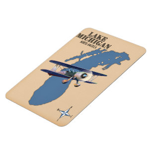 Lake Michigan North America Karte Magnet