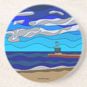 Lake Michigan - Sandstein-Achterbahn Getränkeuntersetzer