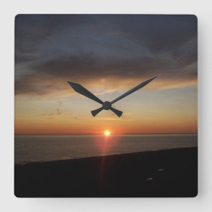 Lake Michigan Sunset Acrylic Wall Clock Quadratische Wanduhr
