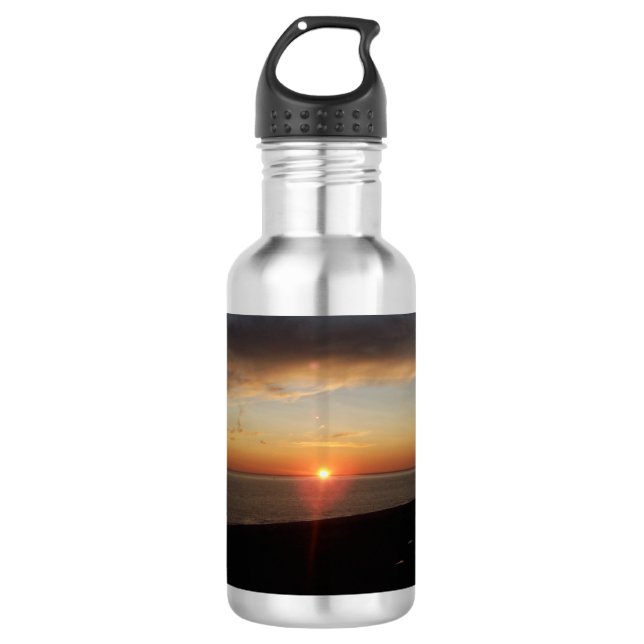 Lake Michigan Sunset Edelstahlflasche (Vorderseite)