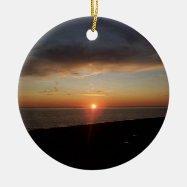 Lake Michigan Sunset Keramik Ornament (Vorne)