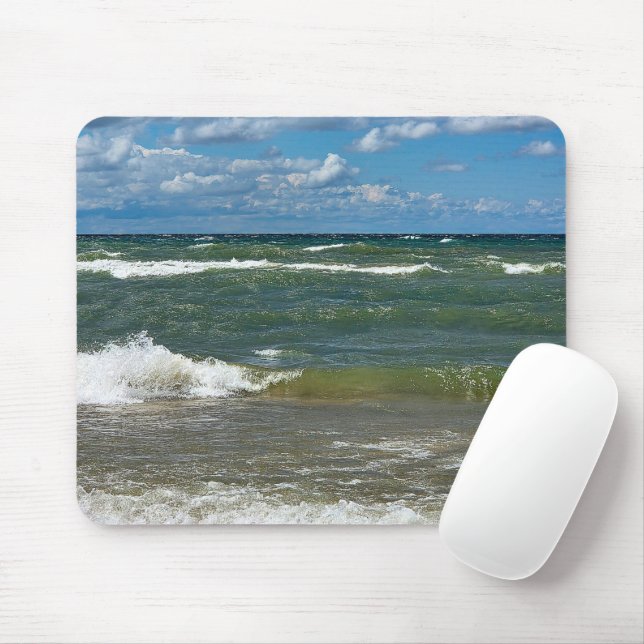 Lake Michigan Surf Mousepad (Mit Mouse)