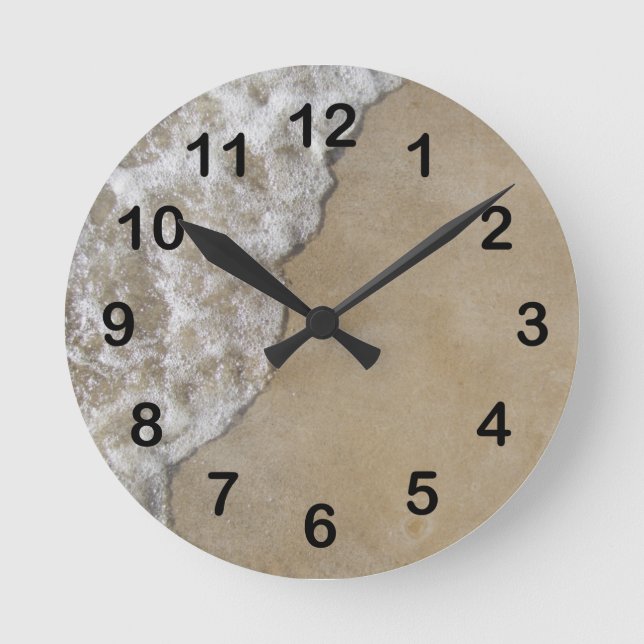 Lake Michigan Wave on Beach Runde Wanduhr (Vorderseite)