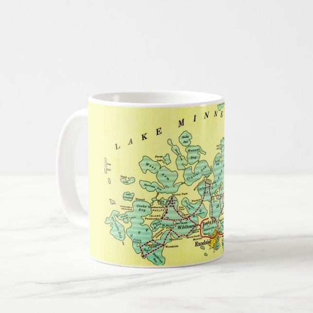 Lake Minnetonka Map Kaffeetasse (Vorderseite Links)