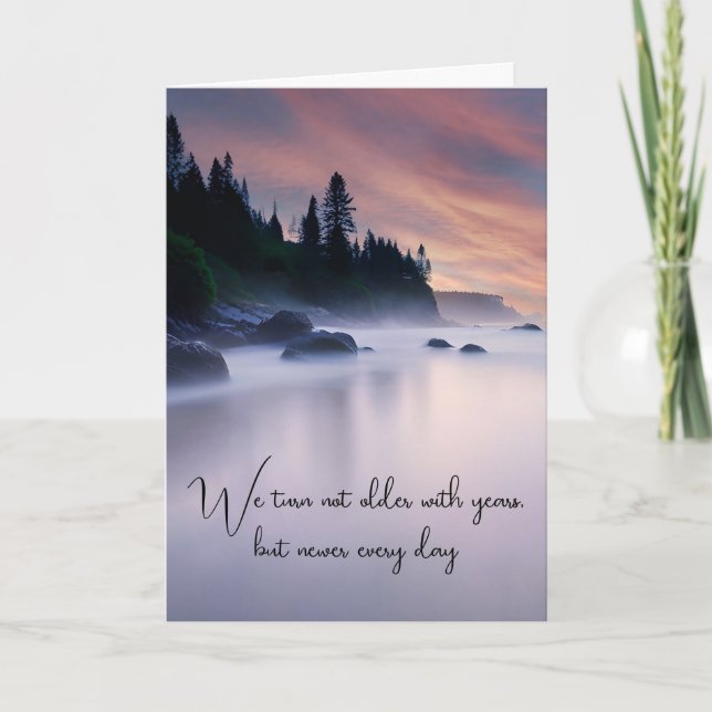 Lake Mist Birthday Karte (Vorderseite)