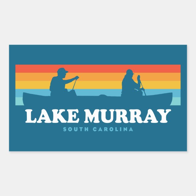 Lake Murray South Carolina Canoe Rechteckiger Aufkleber (Vorderseite)