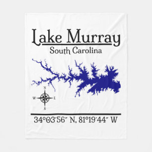 Lake Murray South Carolina Karte Koordinaten Kunst Fleecedecke