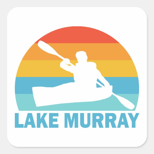 Lake Murray South Carolina Kayak Quadratischer Aufkleber (Vorderseite)