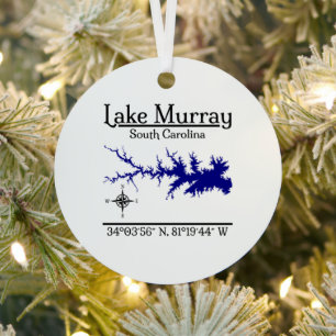 Lake Murray South Carolina Metallkreis-Kartenkunst Ornament Aus Metall