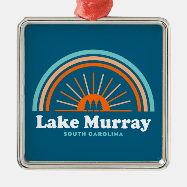 Lake Murray South Carolina Rainbow Ornament Aus Metall (Vorne)