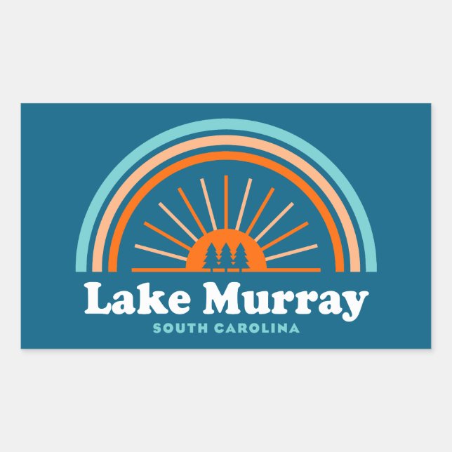Lake Murray South Carolina Rainbow Rechteckiger Aufkleber (Vorderseite)