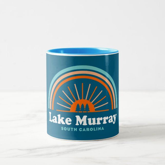 Lake Murray South Carolina Rainbow Zweifarbige Tasse (Mittel)
