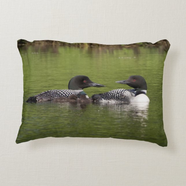 Lake Nettie Loons-Kopfkissen Dekokissen (Rückseite)