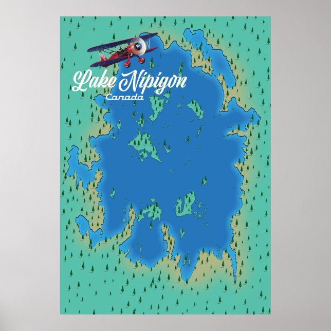 Lake Nipigon Canada map Poster (Vorne)