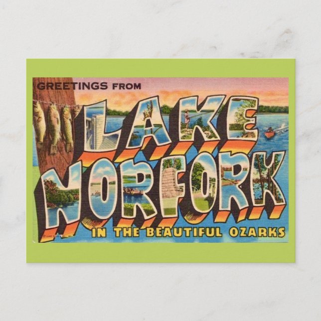 Lake Norfork Retro-Postkarte  Postkarte (Vorderseite)