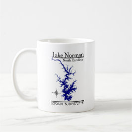 Lake Norman North Carolina Detaillierte Karte Tass Kaffeetasse