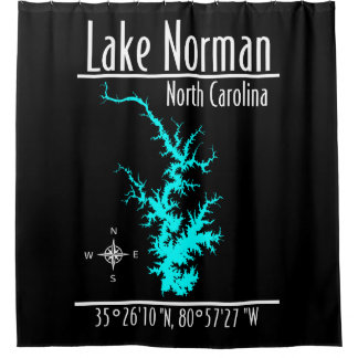 Lake Norman North Carolina Karte Duschvorhang