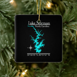 Lake Norman North Carolina Karten Koordinaten Keramikornament