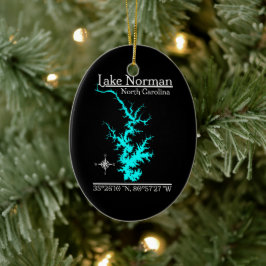 Lake Norman North Carolina Kartenkoordinaten Keramik Ornament