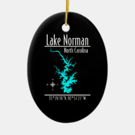 Lake Norman North Carolina Kartenkoordinaten Keramik Ornament
