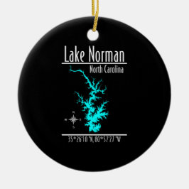 Lake Norman North Carolina Kartenkoordinaten Keramik Ornament